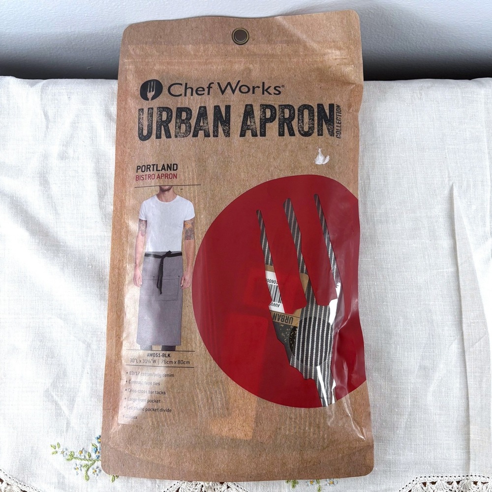 Chef Works Portland Bistro Apron Urban Collection Black Stripe AW051-BLK New